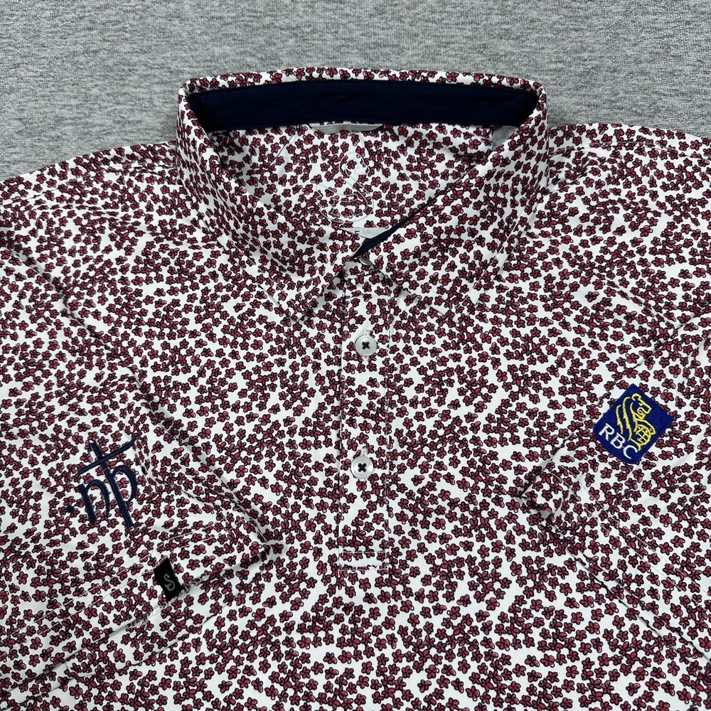 Swannies Polo Shirt Mens Size Large Floral Performance Stretch Golf Preppy RBC